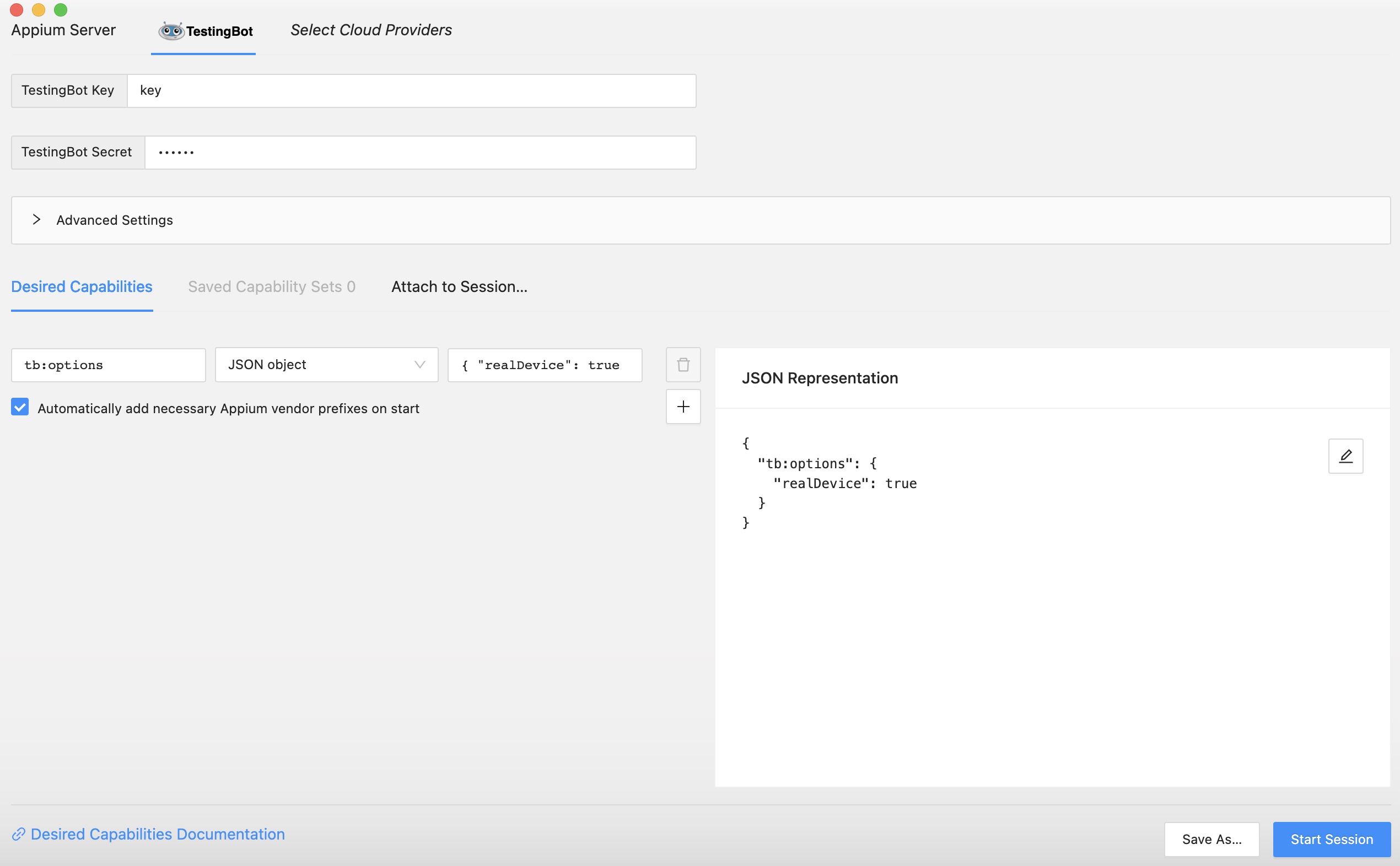 Appium Inspector with TestingBot