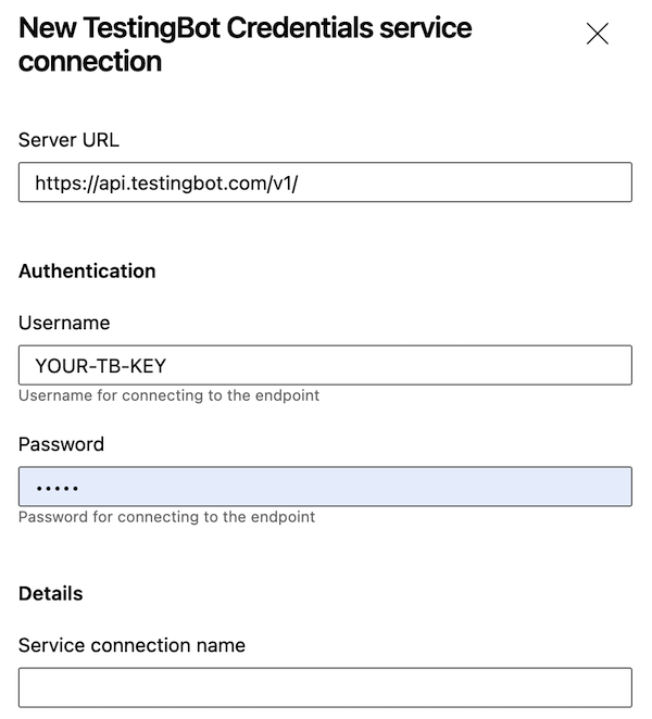 new service credentials