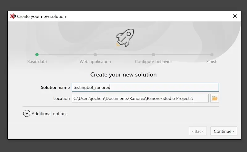 Ranorex Solution name