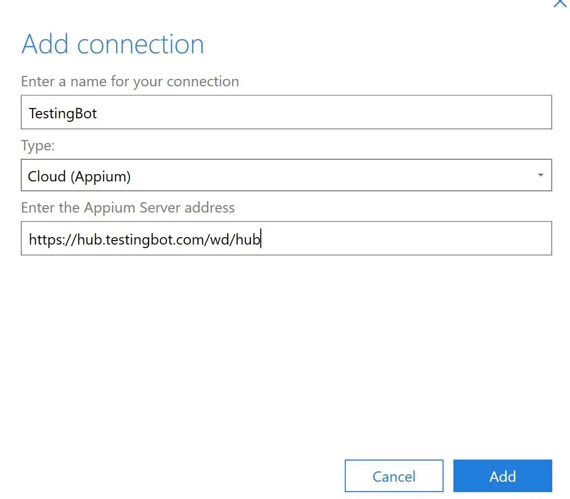 Tosca Add Connection
