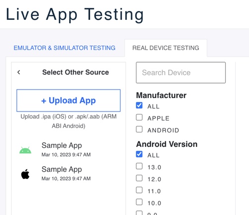 upload app through UI