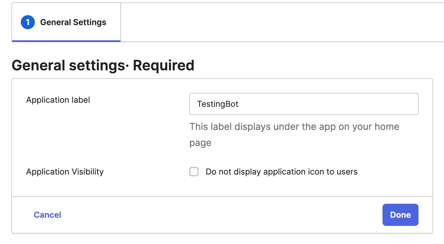 TestingBot SAML App settings