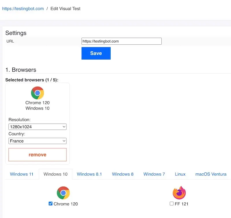 Add codeless visual test